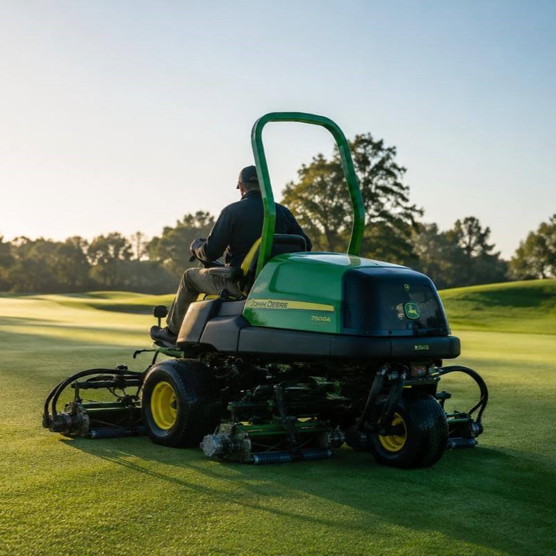 Grasmaaier op golfbaan
